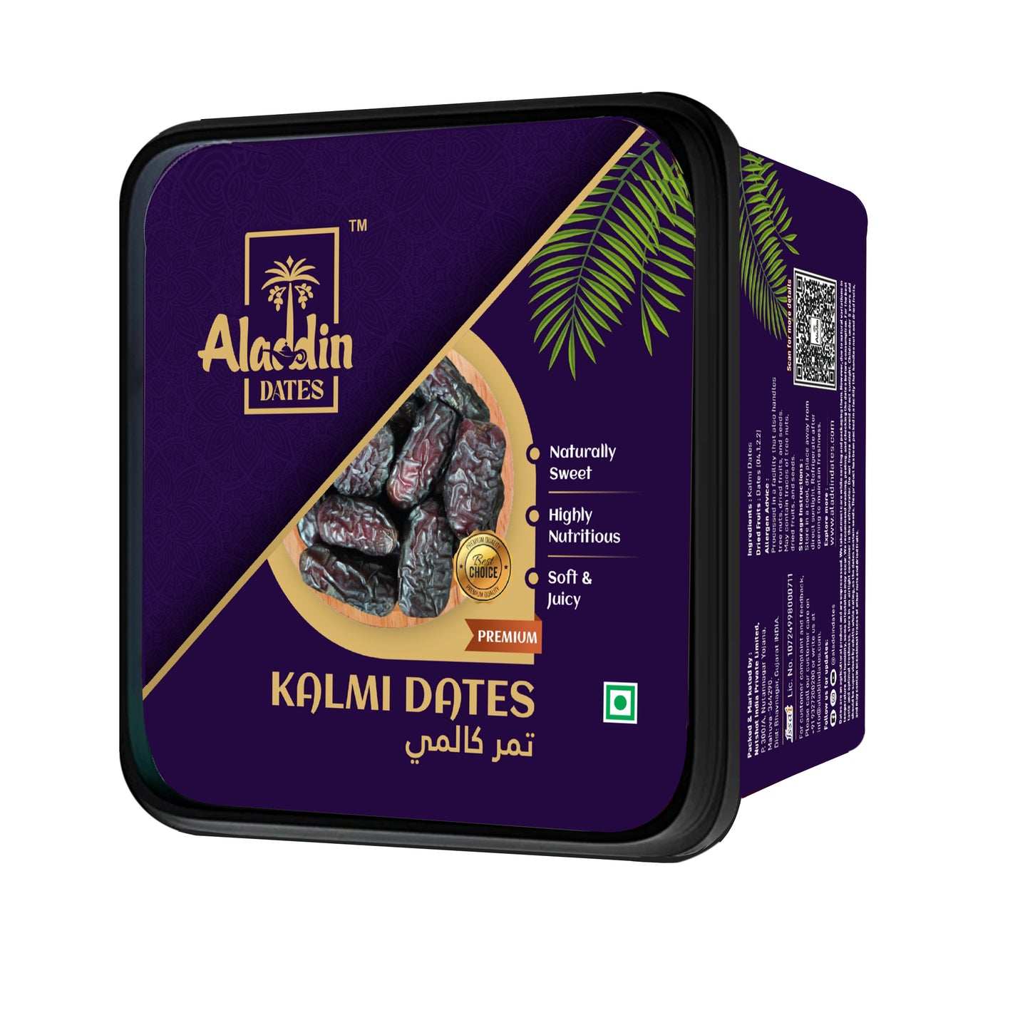 Aladdin Dates Kalmi Dates/Khajoor 400 Grams| IML Continer Packed| Rich in Fibre| Naturally Sweet |Naturally Low-Fat Food|Natural Sweetness