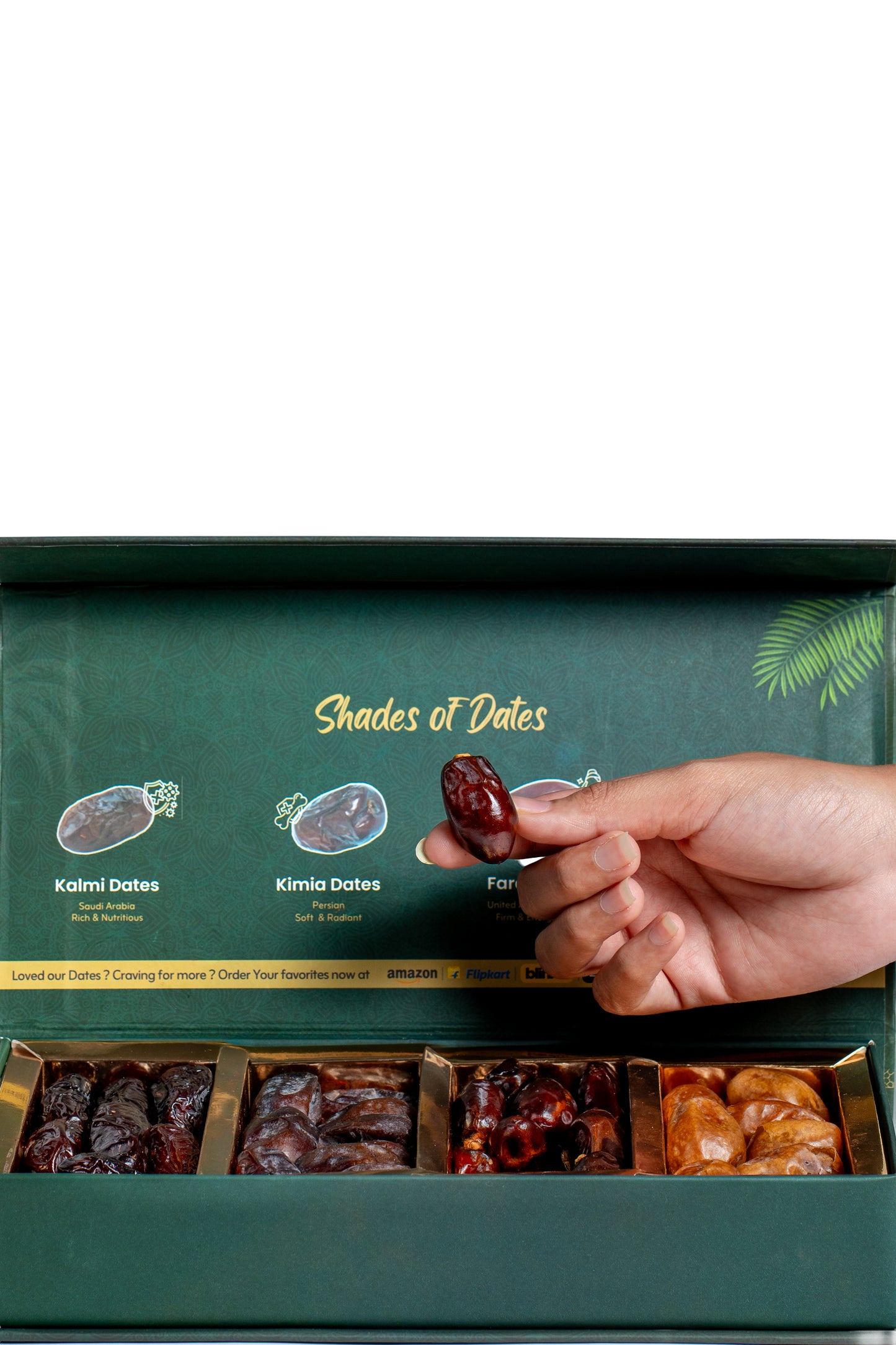 Aladdin Dates Diwali Gift Box – Premium Assorted Dates (4 Varieties from 4 Countries) | Healthy Festive Gift Pack