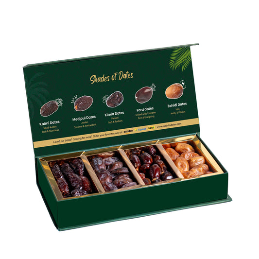 Aladdin Dates Diwali Gift Box – Premium Assorted Dates (4 Varieties from 4 Countries) | Healthy Festive Gift Pack