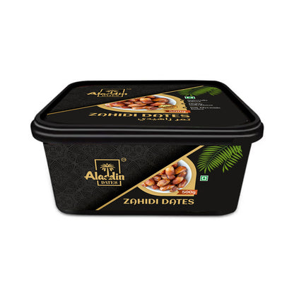 Aladdin Dates Premium Dried Zahidi Brown Dates 500 gram, Khajur/Khajoor Dry Fruits, Energy Booster, High Fibre, Soft & Juicy, Healthy Snacks