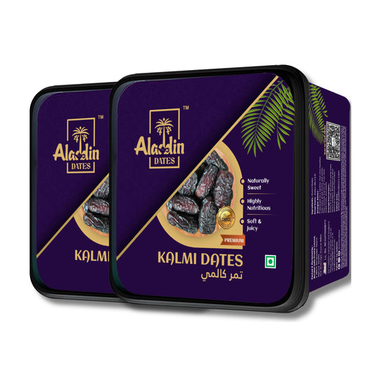 Aladdin Dates Kalmi Dates/Khajoor 800 Grams ( 400 Grams * Pack of 2)| IML Continer Packed| Rich in Fibre| Naturally Sweet |Naturally Low-Fat Food|Natural Sweetness