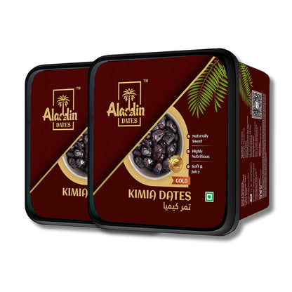 Aladdin Dates Black Kimia Dates/Khajoor 1 Kg (500 Grams * Pack of 2)| IML Continer Packed | Mazafati Dates | Soft Khajur | Natural & Healthy Snack | Khajur/ Khajoor